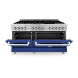 ZLINE 60 in. 7.4 cu. ft. Dual Fuel Range with Gas Stove and Electric Oven in Stainless Steel with Color Options (RA60) [Color: Blue Matte]