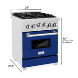 ZLINE 24 in. 2.8 cu. ft. Range with Gas Stove and Gas Oven in DuraSnow Stainless Steel (RGS-SN-24) [Color: Red Matte]