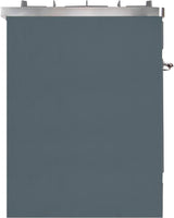 Majestic II 30 Inch Dual Fuel Liquid Propane Freestanding Range in Blue Grey with Chrome Trim