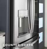 GE Profile™ ENERGY STAR® 22.1 Cu. Ft. Counter-Depth Fingerprint Resistant French-Door Refrigerator with Hands-Free AutoFill