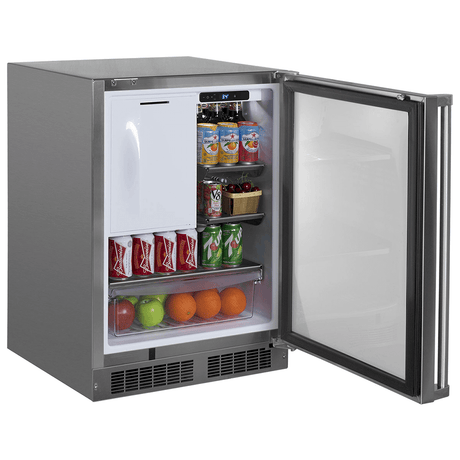 24-in Outdoor Refrigerator With Crescent Ice Maker with Door Style - Stainless Steel