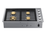 30" Gas Cooktop, Silver Stainless Steel, Natural Gas