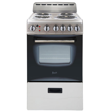 Avanti 20" Electric Range Oven with Framed Glass Door - White / 2.1 cu. ft.