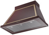 Nostalgie 40 Inch Burgundy Wall Mount Convertible Range Hood