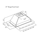 ZLINE Ducted Wall Mount Range Hood Insert in Stainless Steel (721)