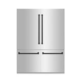 ZLINE 60" Autograph Edition 32.2 cu. ft. Built-in 4-Door French Door Refrigerator with Internal Water and Ice Dispenser in Stainless Steel with Matte Black Accents (RBIVZ-304-60-MB)