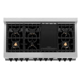 ZLINE Autograph Edition 48" 6.0 cu. ft. Range with Gas Stove and Gas Oven in Stainless Steel with Accents (RGZ-48) [Color: Gold]