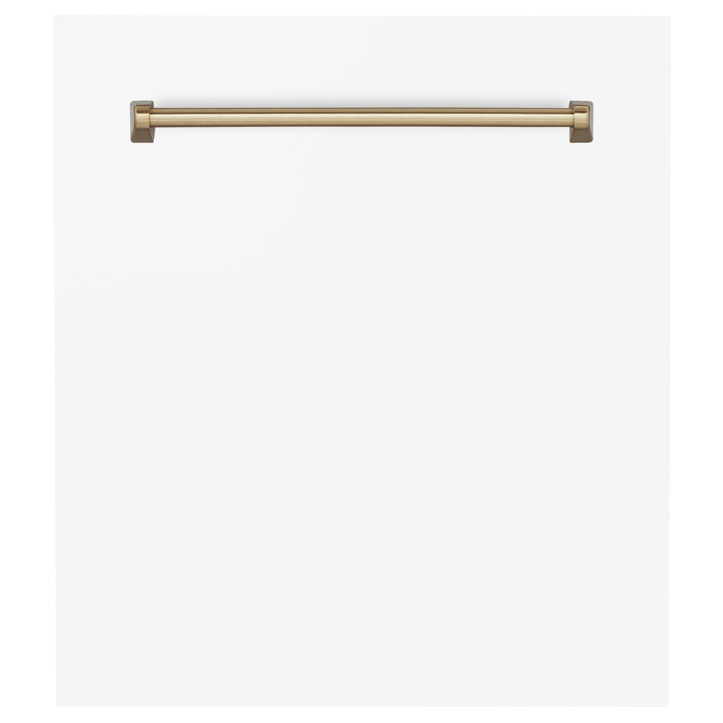 ZLINE 24 in. Autograph Edition Tallac Dishwasher Panel in White Matte with Accented Handle (DPVZ-WM-24) [Color: Champagne Bronze]