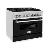 ZLINE 36 in. Dual Fuel Range with Gas Stove and Electric Oven in Stainless Steel (RA36) [Color: Blue Gloss]