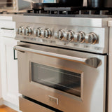 ZLINE 36 in. Dual Fuel Range with Gas Stove and Electric Oven in Stainless Steel (RA36) [Color: Stainless Steel]