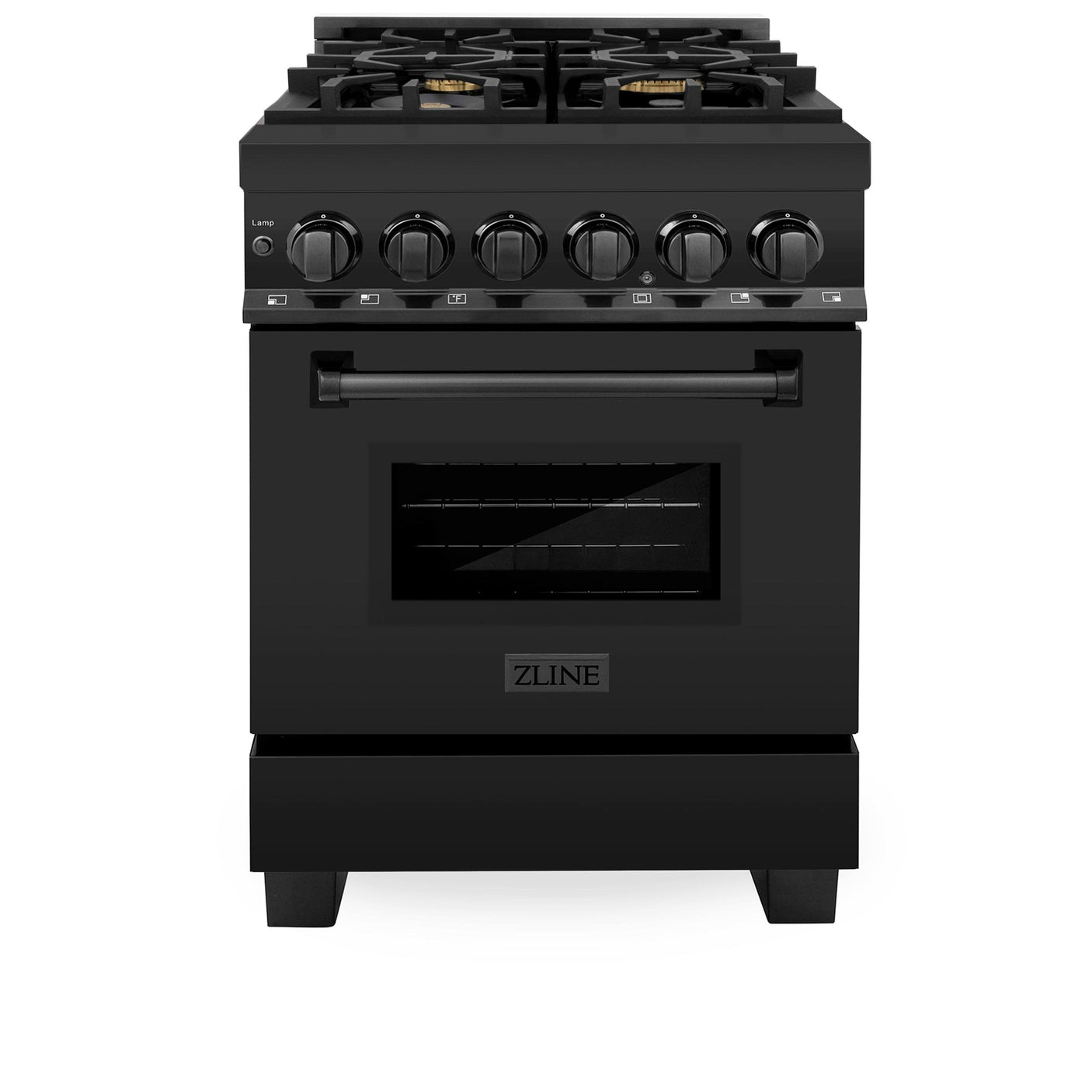 ZLINE 24 in. Professional Dual Fuel Range in Black Stainless Steel (RAB-BR-24)