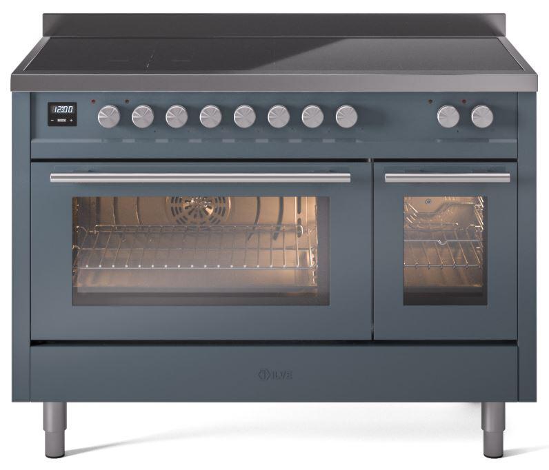 Professional Plus II 48 Inch Electric Freestanding Range in Blue Grey with Trim