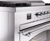 Nostalgie II 60 Inch Dual Fuel Natural Gas Freestanding Range in Stainless Steel with Chrome Trim