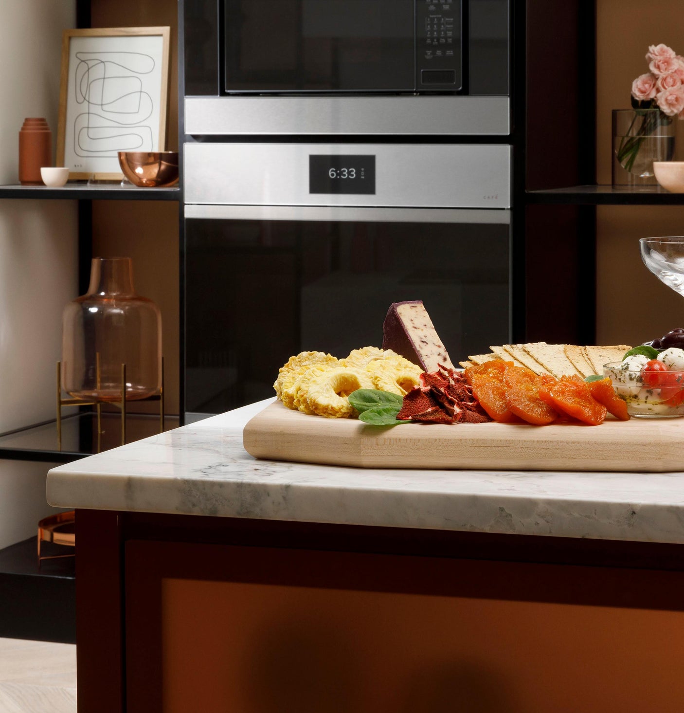 Café™ 30" Smart Built-In Convection Double Wall Oven in Platinum Glass