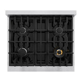 ZLINE 30 in. 4.2 cu. ft. Classic Dual Fuel Range with 4 Burner Gas Cooktop and Electric Convection Oven in DuraSnow' Stainless Steel (CDRS-30)