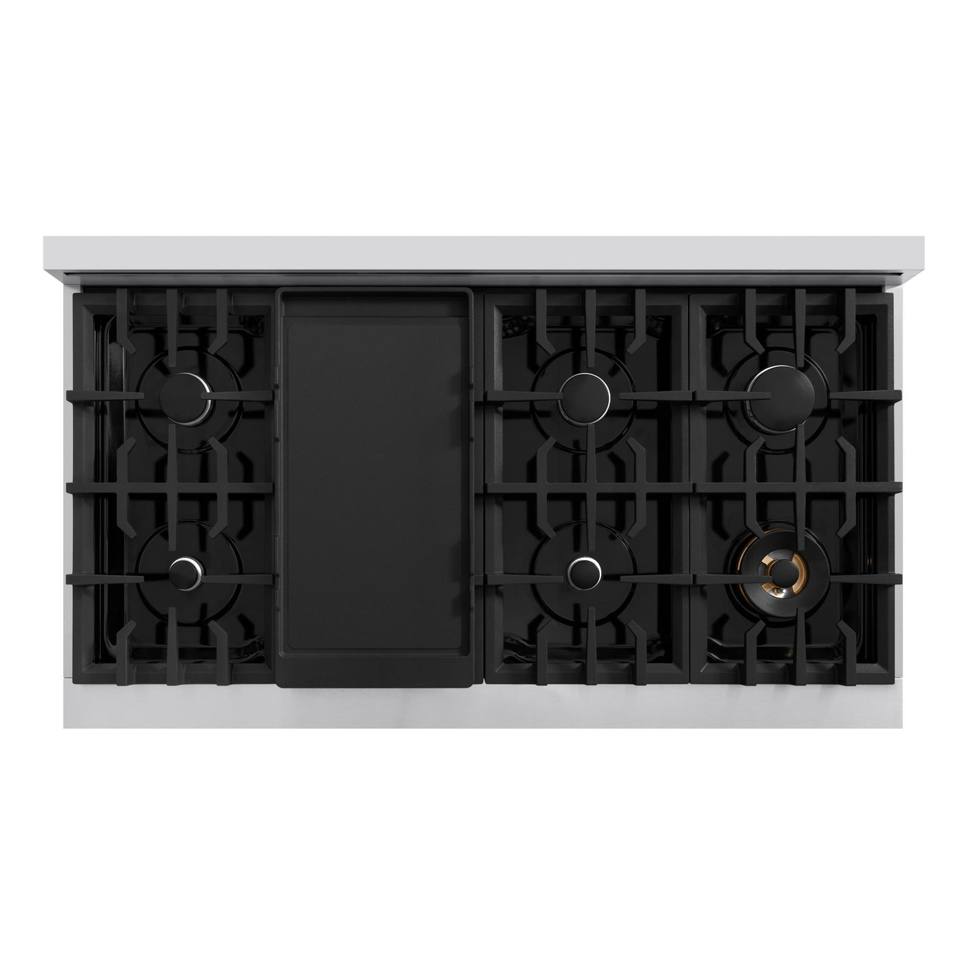 ZLINE 48 in. 6.7 cu. ft. Select Double Oven Dual Fuel Range with 8 Burner Gas Cooktop in Stainless Steel with Black Matte Doors (HDR-BLM-48)