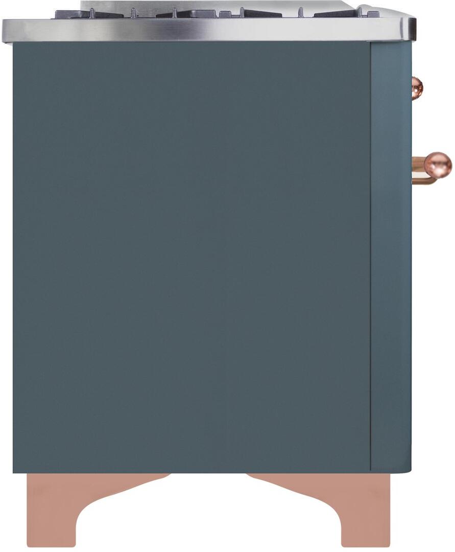 Majestic II 60 Inch Dual Fuel Liquid Propane Freestanding Range in Blue Grey with Copper Trim