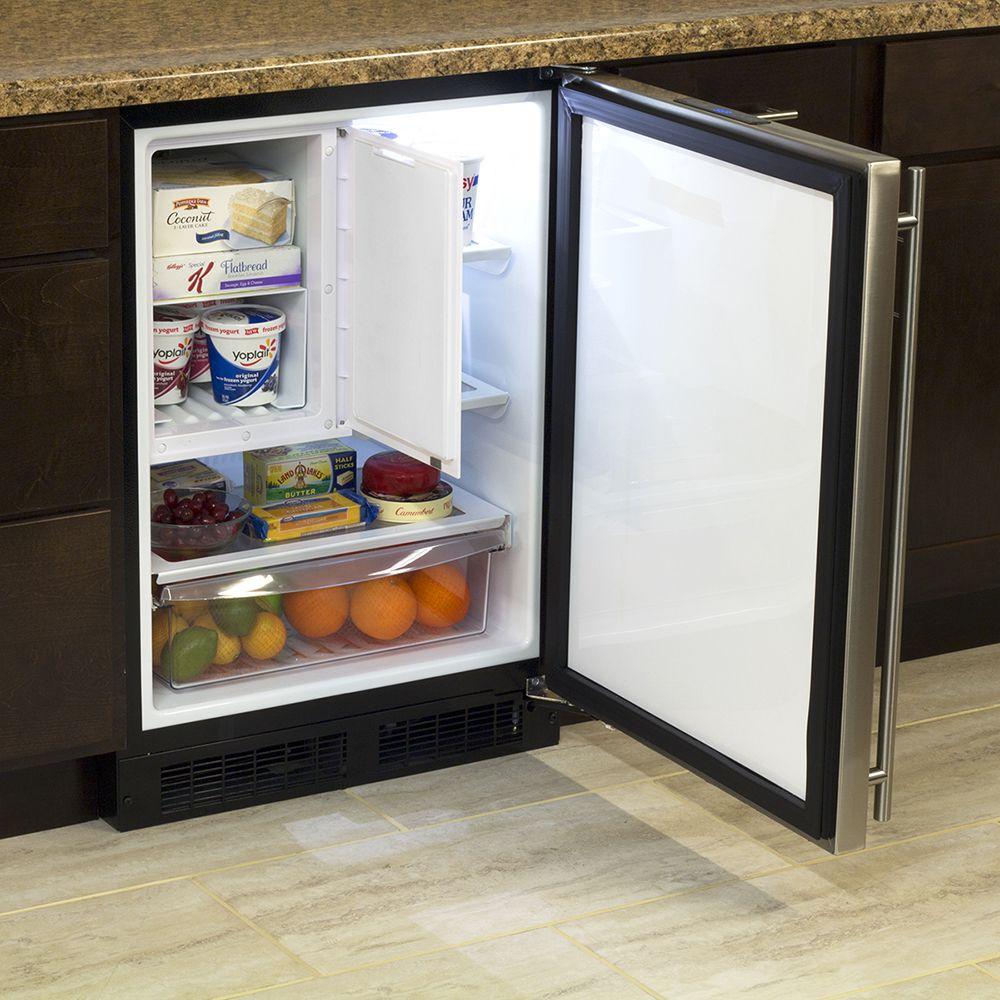 24-In Built-In Refrigerator Freezer With Maxstore Bin with Door Style - Stainless Steel, Door Swing - Right