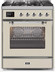 Majestic II 30 Inch Dual Fuel Liquid Propane Freestanding Range in Antique White with Chrome Trim