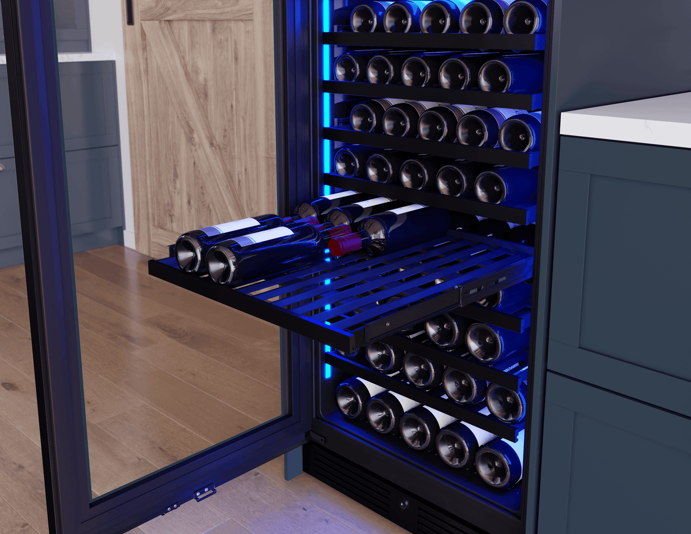 Presrv Wine Cooler, 24in Full Size, Panel Ready+Glass, Reversible Door, 2 Zone