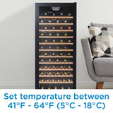 Danby 94 Bottle Free-Standing Wine Cooler in Black