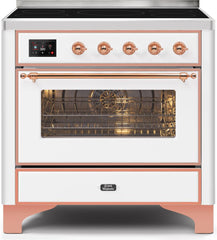 Majestic II 36 Inch Electric Freestanding Range in White with Copper Trim