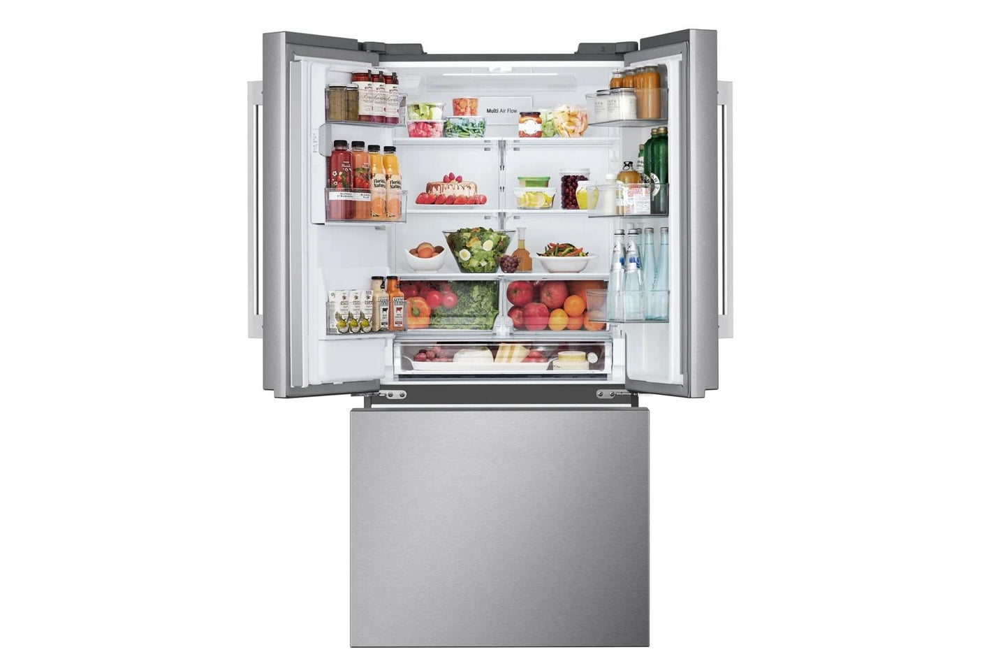 25 cu.ft. 3-Door French Door Refrigerator with NEW Hybrid Handle Design and External Ice and Water Dispenser