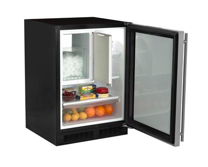 24" Refrigerator Freezer with Ice Maker  Marvel Premium Refrigeration - Solid Panel Ready Overlay Door - Integrated Left Hinge