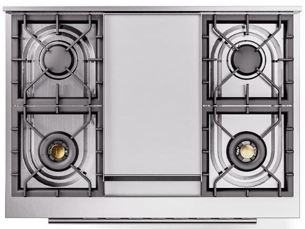 Professional Plus II 36 Inch Dual Fuel Natural Gas Freestanding Range in Blue Grey with Trim