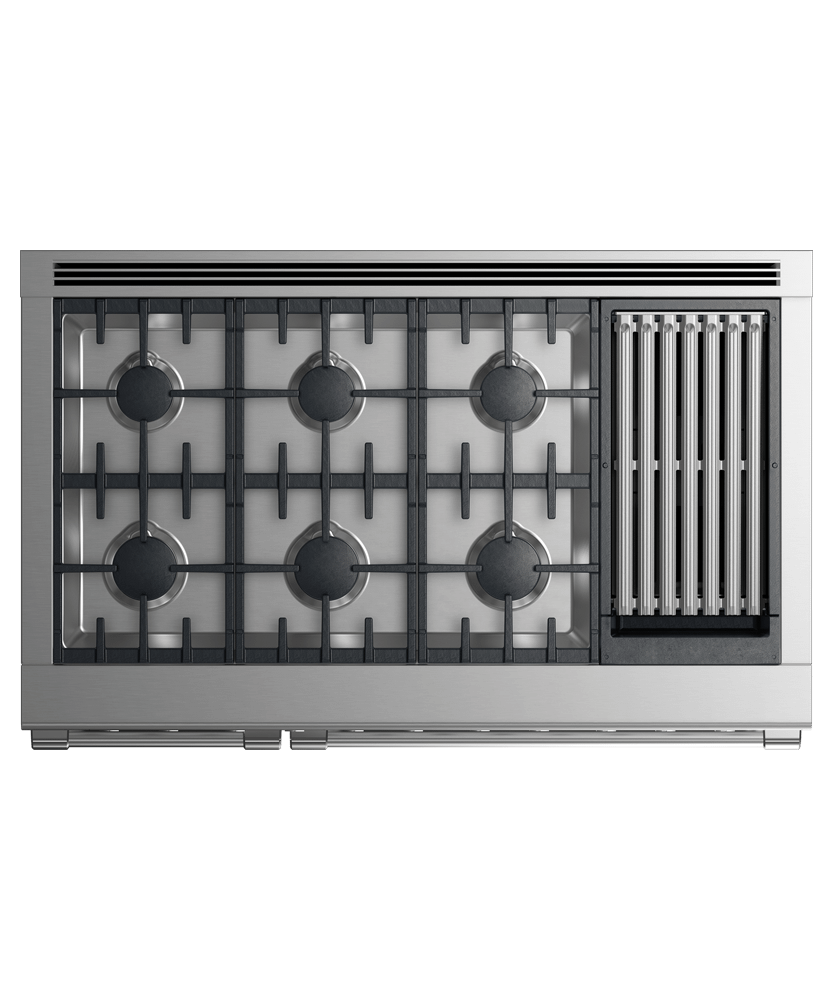 Dual Fuel Range, 48", 6 Burners with Grill, LPG