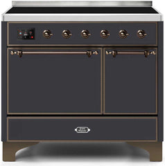 Majestic II 40 Inch Electric Freestanding Range in Matte Graphite with Bronze Trim