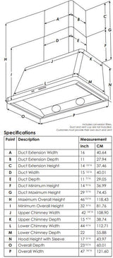 Majestic 48 Inch Custom RAL Color Wall Mount Convertible Range Hood