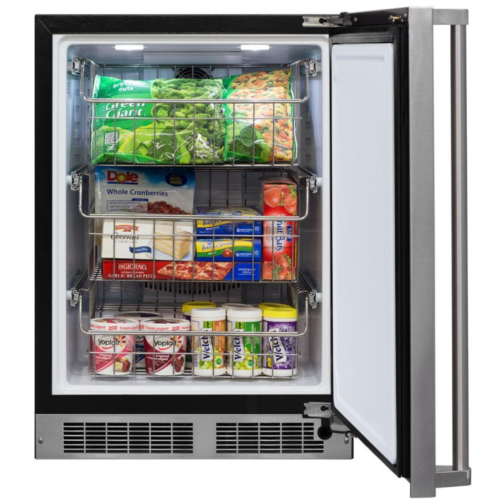 24" Professional Freezer - Solid Overlay Panel - Integrated Right Hinge