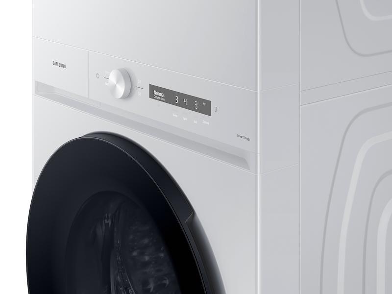 Bespoke 4.6 cu. ft. AI Laundry Hub™ Large Capacity Single Unit Washer with Steam Wash and 7.6 cu. ft. Gas Dryer in White