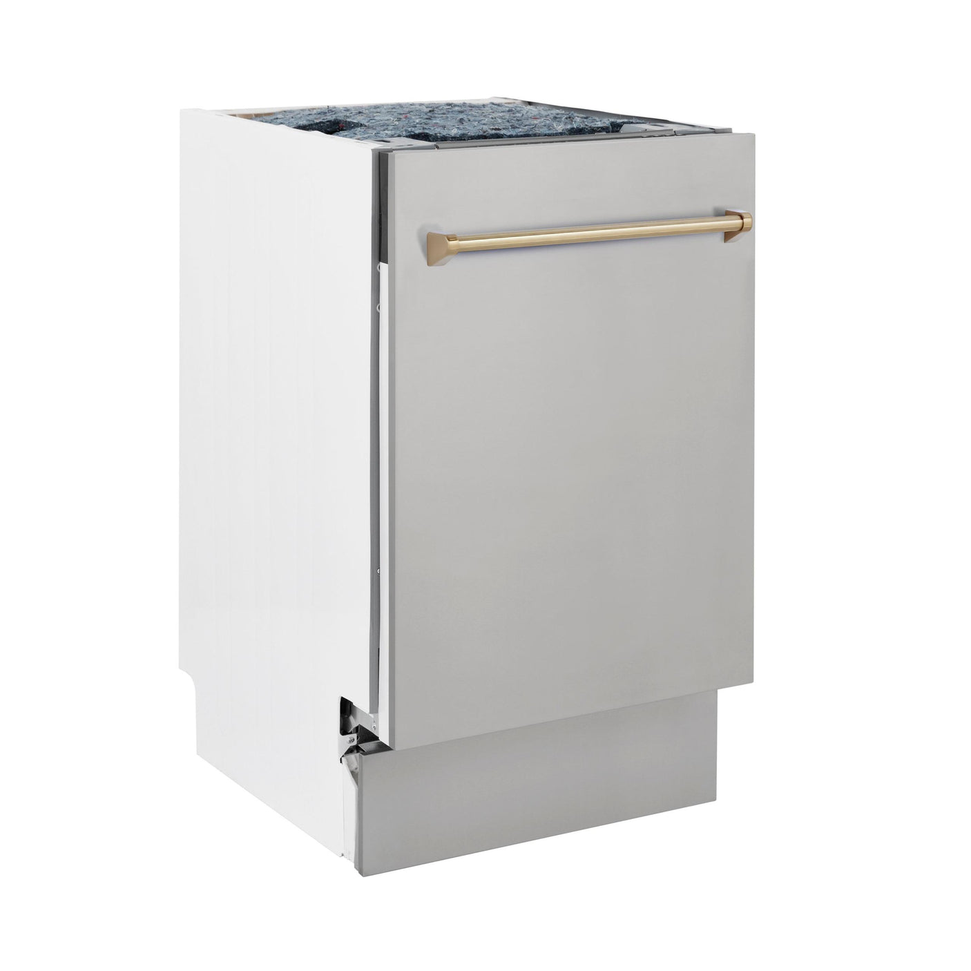 ZLINE Autograph Edition 18 Compact 3rd Rack Top Control Dishwasher in Stainless Steel with Accent Handle, 51dBa (DWVZ-304-18) [Color: Champagne Bronze]