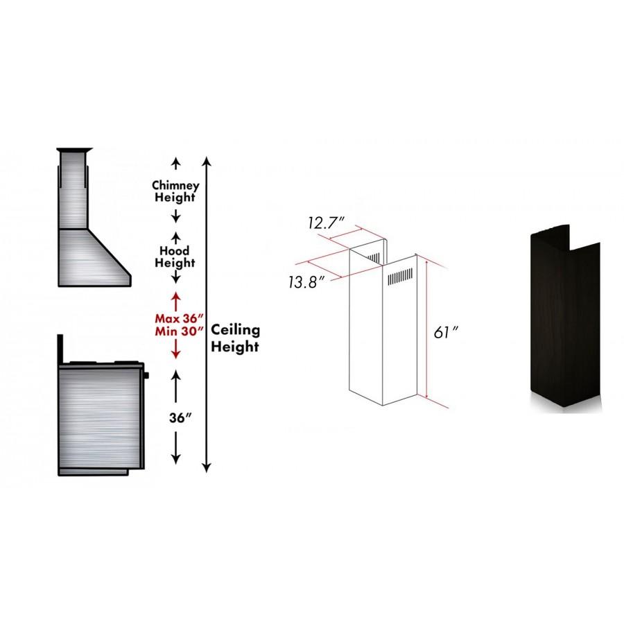 ZLINE 61" Wooden Chimney Extension for Ceilings up to 12.5 ft. (373AA-E)