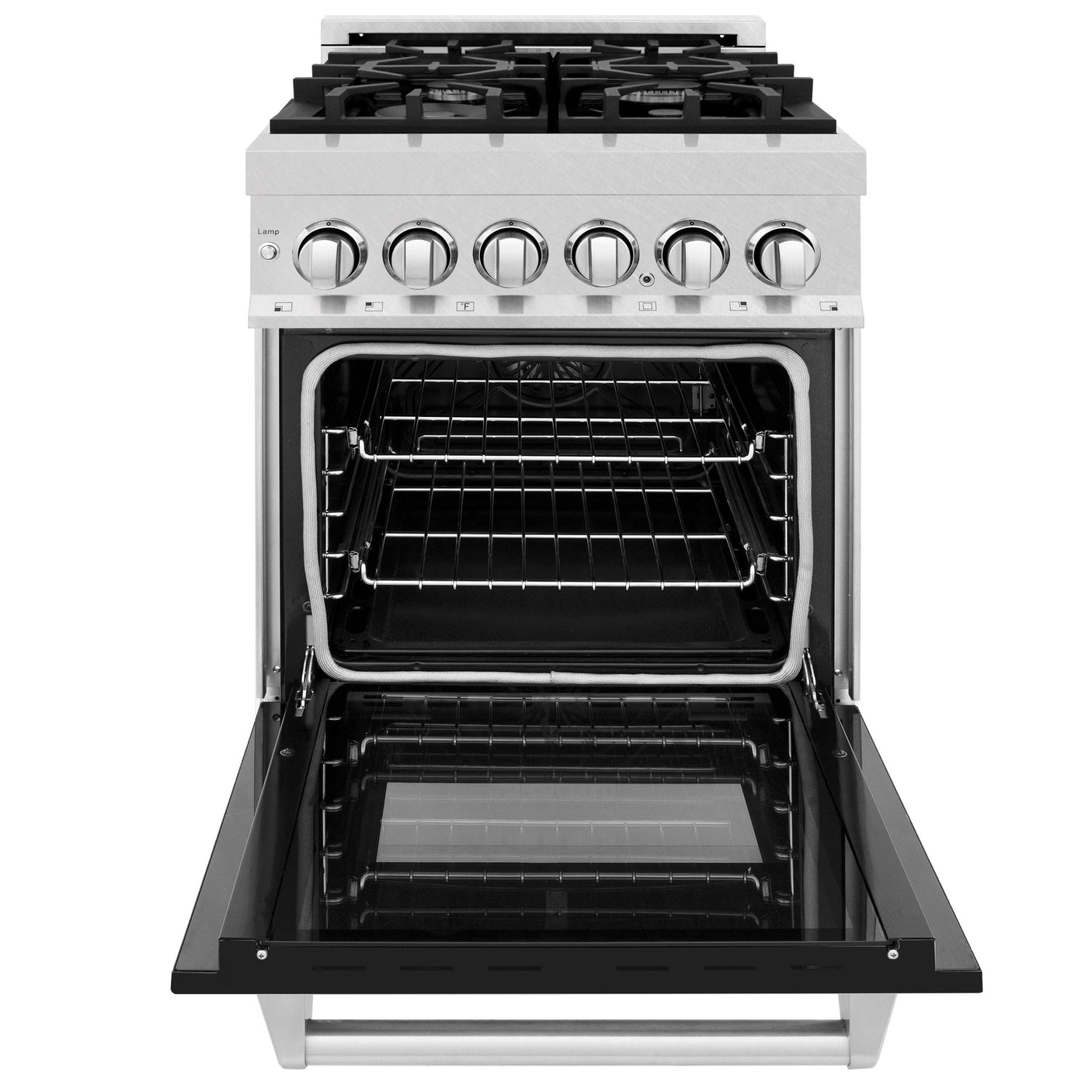 ZLINE 24 in. Professional Dual Fuel Range in DuraSnow Stainless Steel with Color Door Options (RAS-SN-24) [Color: Black Matte]