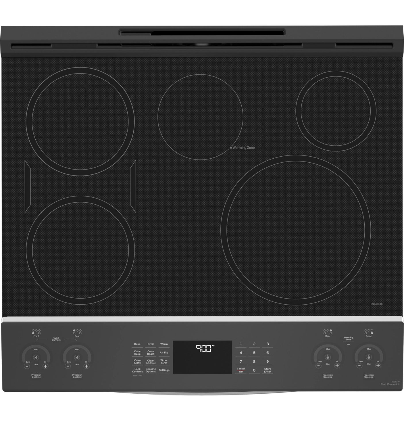 GE Profile™ 30" Smart Slide-In Fingerprint Resistant Front-Control Induction and Convection Range with No Preheat Air Fry