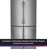 GE Profile™ ENERGY STAR® 22.9 Cu. Ft. Counter-Depth Quad-Door Refrigerator with Dual-Dispense AutoFill Pitcher and Door in Door