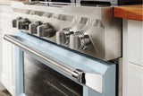 Limited Edition KitchenAid® 36'' 6-Burner Dual Fuel Freestanding Range, Commercial-Style - Misty Blue