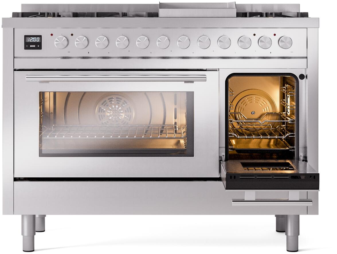 Professional Plus II 48 Inch Dual Fuel Liquid Propane Freestanding Range in Stainless Steel with Trim