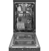 GE® ENERGY STAR® 18" Stainless Steel Interior Portable Dishwasher with Sanitize Cycle