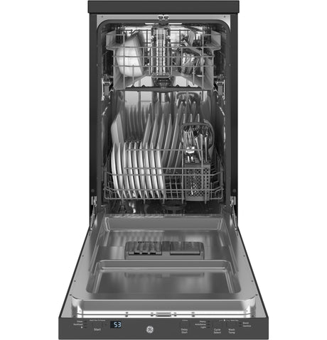 GE® ENERGY STAR® 18" Stainless Steel Interior Portable Dishwasher with Sanitize Cycle