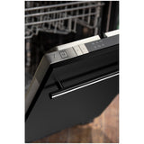 ZLINE 18 in. Compact Top Control Dishwasher with Stainless Steel Tub and Modern Style Handle, 52 dBa (DW-18) [Color: Black Matte]