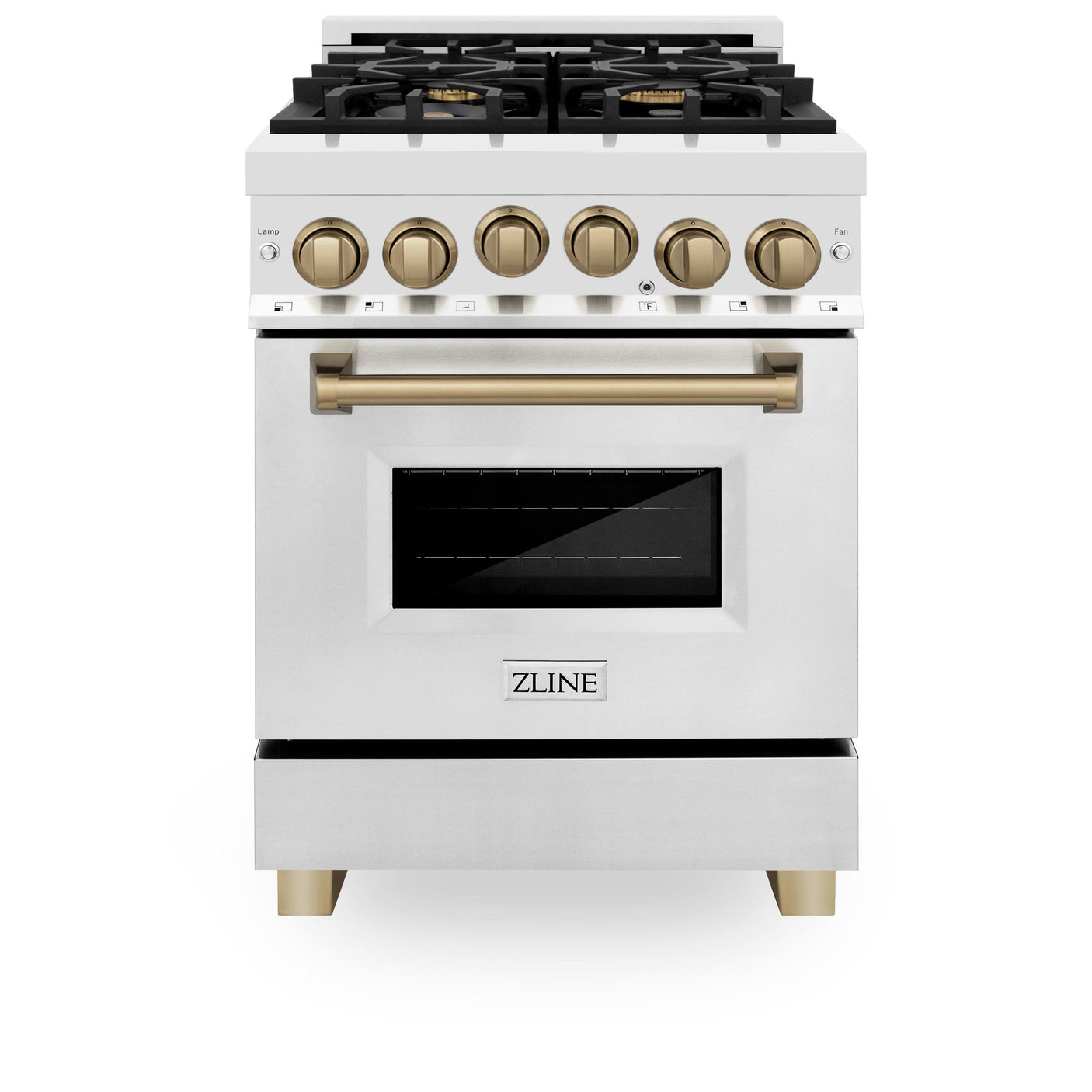 ZLINE Autograph Edition 24" 2.8 cu. ft. Range with Gas Stove and Gas Oven in Stainless Steel with Accents (RGZ-24) [Color: Champagne Bronze]