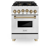 ZLINE Autograph Edition 24" 2.8 cu. ft. Range with Gas Stove and Gas Oven in Stainless Steel with Accents (RGZ-24) [Color: Champagne Bronze]