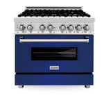 ZLINE 36 in. Dual Fuel Range with Gas Stove and Electric Oven in Stainless Steel (RA36) [Color: Black Matte]