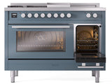 Professional Plus II 48 Inch Dual Fuel Natural Gas Freestanding Range in Blue Grey with Trim