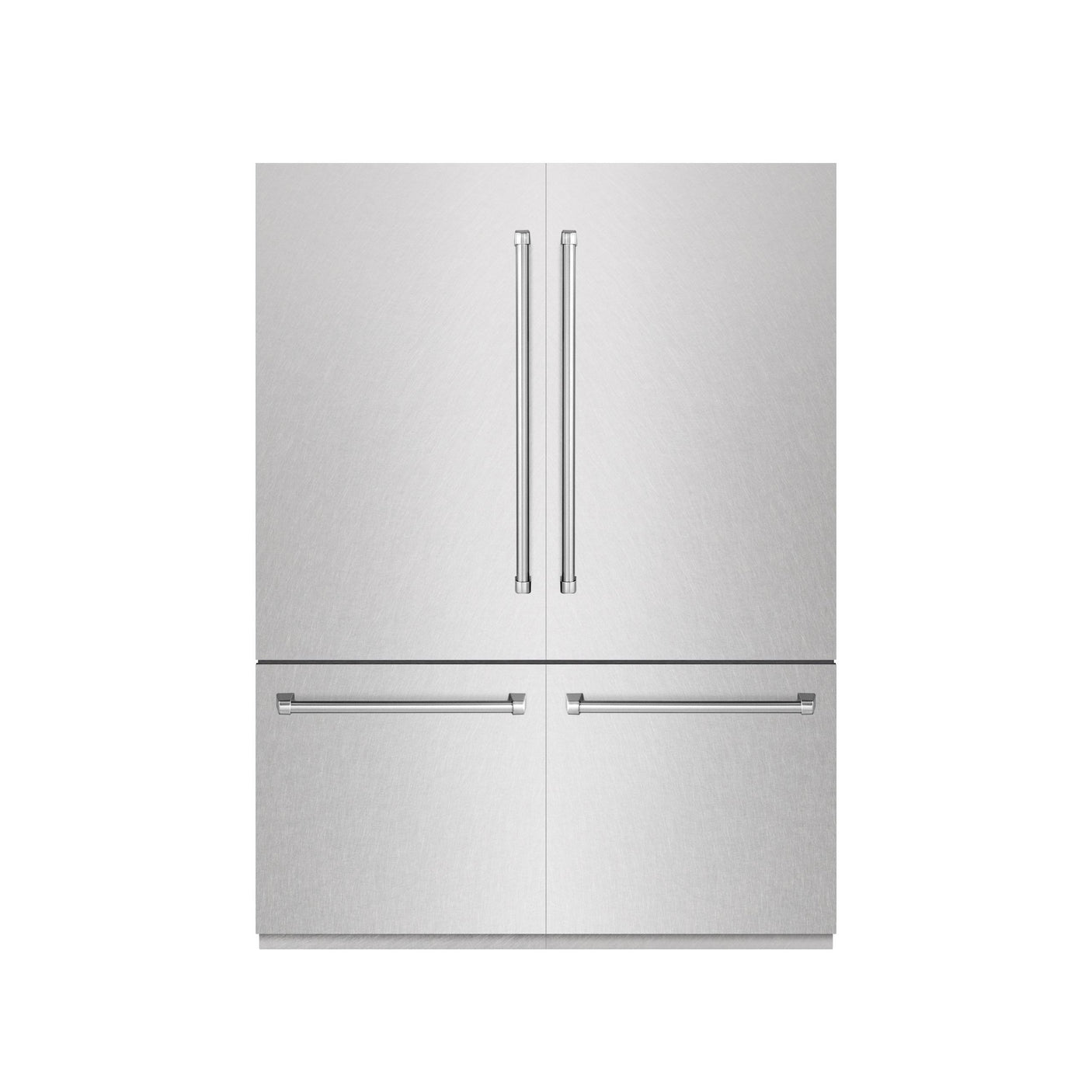 ZLINE 60 in. 32.2 cu. ft. French Door Built-In Bottom Freezer Refrigerator with Water Dispensers and Ice Makers in DuraSnow' Stainless Steel with Graphite Gray Interior (GRBIV-SN-60)