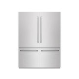 ZLINE 60 in. 32.2 cu. ft. French Door Built-In Bottom Freezer Refrigerator with Water Dispensers and Ice Makers in DuraSnow' Stainless Steel with Graphite Gray Interior (GRBIV-SN-60)